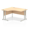 Dynamic Impulse 1400Mm Left Hand Crescent Desk Maple Top Silver Cantilever Leg I I003820