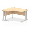 Dynamic Impulse 1400Mm Left Hand Crescent Desk Maple Top Silver Cantilever Leg I I003820