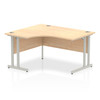 Dynamic Impulse 1400Mm Left Hand Crescent Desk Maple Top Silver Cantilever Leg I I003820
