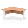 Dynamic Impulse 1400Mm Left Hand Crescent Desk Oak Top White Cable Managed Leg I I003857