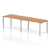 Dynamic Evolve Plus 1400Mm Single Row 2 Person Desk Oak Top Silver Frame BE375 BE375