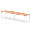 Dynamic Evolve Plus 1400Mm Single Row 2 Person Desk Oak Top Silver Frame BE375 BE375