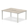 Dynamic Evolve Plus 1200Mm B2b 2 Person Desk Grey Oak Top Silver Frame BE741 BE741