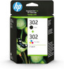 Hp 302 Black Tri- Colour Standard Capacity Ink Cartridge Twinpack 170 Pages + 15 X4D37AE