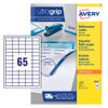 Avery Multipurpose Label 38X21.2Mm 65 Per A4 Sheet White Pack 6500 Labels 3666 3666