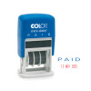 Colop S160/L2 Mini Word And Date Stamp Paid 25X12mm Blue/Red Ink 105136