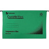Rexel Crystalfile Flexi Foolscap Suspension File 15mm V Base Green Pack of 50 3000040