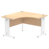 Dynamic Impulse 1200Mm Corner Desk Maple Top White Cable Managed Leg MI002617 MI002617