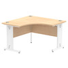 Dynamic Impulse 1200Mm Corner Desk Maple Top White Cable Managed Leg MI002617 MI002617