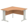 Dynamic Impulse 1200Mm Corner Desk Oak Top Silver Cable Managed Leg MI002842 MI002842