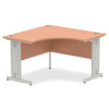 Dynamic Impulse 1200Mm Corner Desk Beech Top White Cable Managed Leg MI001874 MI001874