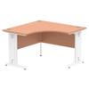 Dynamic Impulse 1200Mm Corner Desk Beech Top White Cable Managed Leg MI001874 MI001874