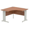 Dynamic Impulse 1200Mm Corner Desk Walnut Top Silver Cable Managed Leg MI002128 MI002128