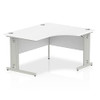 Dynamic Impulse 1400Mm Right Crescent Desk White Top Silver Cable Managed Leg I0 I003852