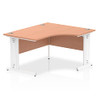 Dynamic Impulse 1400Mm Right Crescent Desk Beech Top White Cable Managed Leg I00 I003860