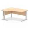 Dynamic Impulse 1600Mm Left Crescent Desk Maple Top Silver Cantilever Leg I00036 I000365