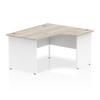 Dynamic Impulse 1400Mm Right Crescent Desk Grey Oak Top White Panel End Leg I003 I003884