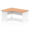 Dynamic Impulse 1600Mm Left Crescent Desk Oak Top White Panel End Leg TT000029 TT000029