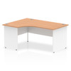 Dynamic Impulse 1600Mm Left Crescent Desk Oak Top White Panel End Leg TT000029 TT000029