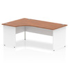 Dynamic Impulse 1800Mm Left Crescent Desk Walnut Top White Panel End Leg TT00003 TT000031