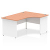 Dynamic Impulse 1600Mm Right Crescent Desk Beech Top White Panel End Leg TT00003 TT000039