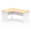 Dynamic Impulse 1600Mm Left Crescent Desk Maple Top White Panel End Leg TT000113 TT000113