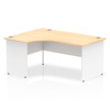 Dynamic Impulse 1600Mm Left Crescent Desk Maple Top White Panel End Leg TT000113 TT000113