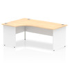 Dynamic Impulse 1800Mm Left Crescent Desk Maple Top White Panel End Leg TT000114 TT000114