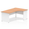 Dynamic Impulse 1800Mm Right Crescent Desk Oak Top White Panel End Leg TT000047 TT000047