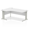 Dynamic Impulse 1800Mm Left Crescent Desk White Top Silver Cable Managed Leg I00 I000493