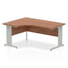 Dynamic Impulse 1600Mm Left Crescent Desk Walnut Top Silver Cable Managed Leg I0 I000510