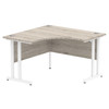 Dynamic Impulse 1200Mm Corner Desk Grey Oak Top White Cantilever Leg I003792 I003792
