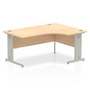 Dynamic Impulse 1600Mm Right Crescent Desk Maple Top Silver Cable Managed Leg I0 I000530