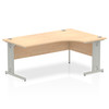 Dynamic Impulse 1800Mm Right Crescent Desk Maple Top Silver Cable Managed Leg I0 I000532