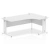 Dynamic Impulse 1800Mm Right Crescent Desk Maple Top Silver Cable Managed Leg I0 I000532