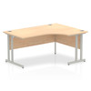 Dynamic Impulse 1600Mm Right Crescent Desk Maple Top Silver Cantilever Leg I0003 I000366