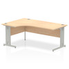 Dynamic Impulse 1800Mm Left Crescent Desk Maple Top Silver Cable Managed Leg I00 I000531