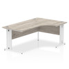 Dynamic Impulse 1600Mm Right Crescent Desk Grey Oak Top White Cable Managed Leg I003533