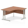 Dynamic Impulse 1400Mm Right Crescent Desk Walnut Top Silver Cantilever Leg I003 I003829