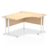 Dynamic Impulse 1400Mm Right Crescent Desk Maple Top White Cantilever Leg I00383 I003838