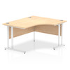 Dynamic Impulse 1400Mm Right Crescent Desk Maple Top White Cantilever Leg I00383 I003838