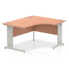 Dynamic Impulse 1400Mm Right Crescent Desk Beech Top Silver Cable Managed Leg I0 I003848