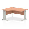 Dynamic Impulse 1400Mm Left Hand Crescent Desk Beech Top Silver Cable Managed Le I003842