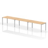 Dynamic Evolve Plus 1600Mm Single Row 3 Person Desk Maple Top Silver Frame BE409 BE409