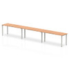 Dynamic Evolve Plus 1600Mm Single Row 3 Person Desk Oak Top Silver Frame BE410 BE410