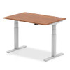 Dynamic Air 1200 X 800Mm Height Adjustable Desk Walnut Top Cable Ports Silver Le HA01085