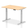 Dynamic Air 1200 X 800Mm Height Adjustable Desk Maple Top Cable Ports Silver Leg HA01093