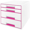 Leitz WOW CUBE Drawer Cabinet Pink 52132023 52132023