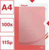 Esselte Premium Folder A4 Matt Finish Box of 100 Clear Red 54834 54834