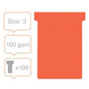 Nobo T-Cards Size 3 Pack of 100 Red 2003003 2003003
